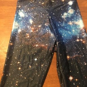 Blackmilk blue galaxy leggings size L
